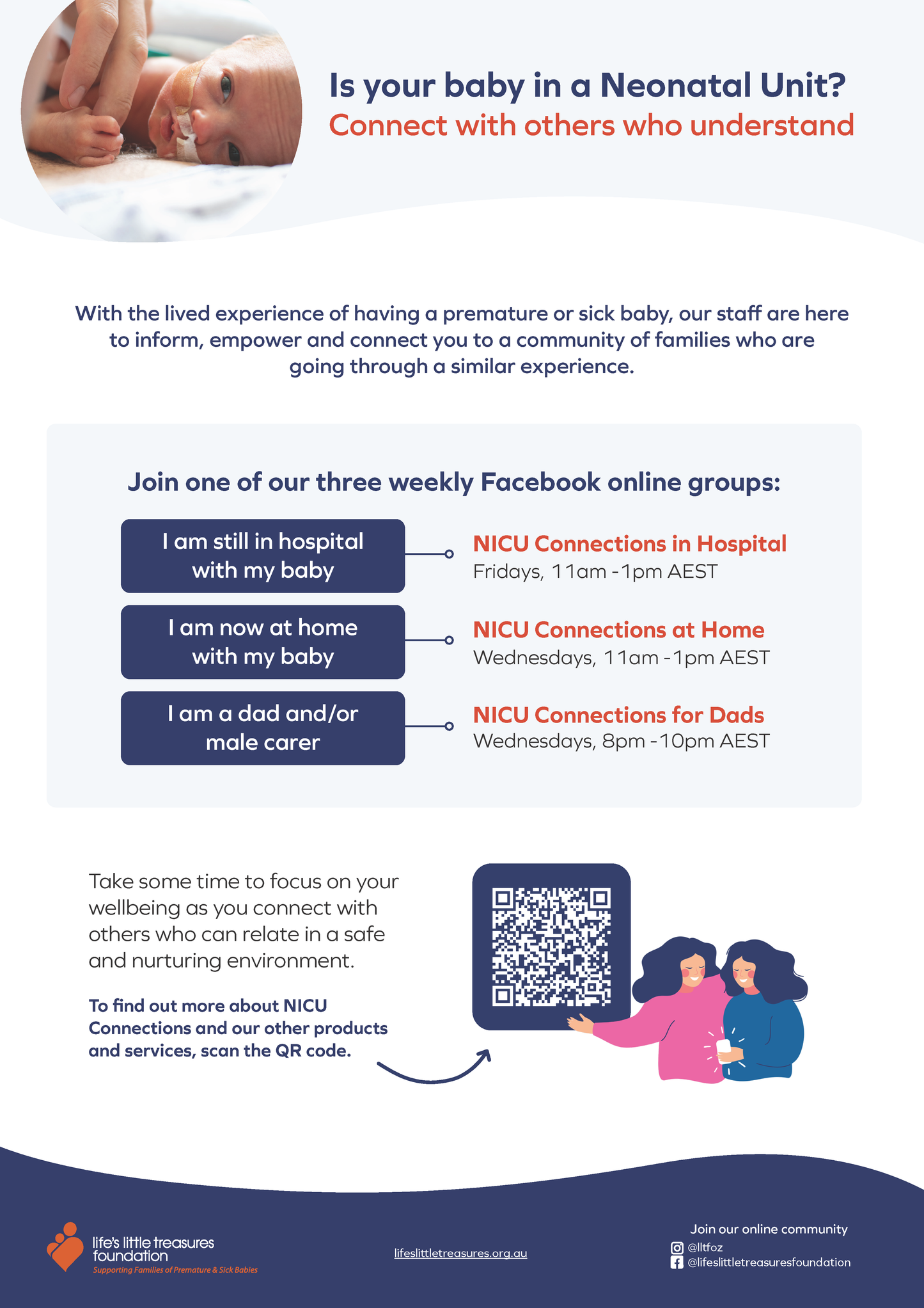 NICU Connections Online Facebook Groups Poster A3