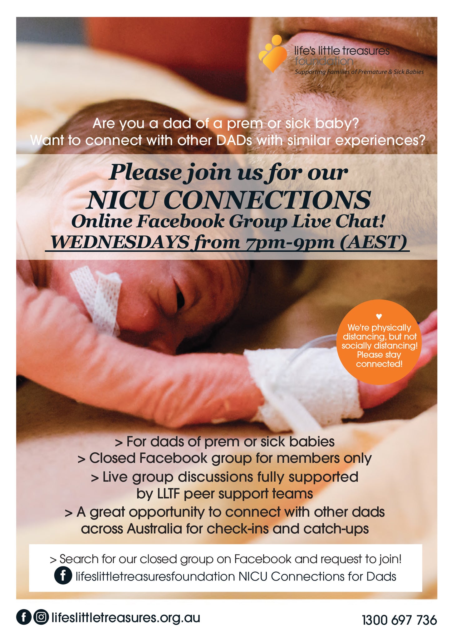NICU Connections Dads Group A5 Flyer