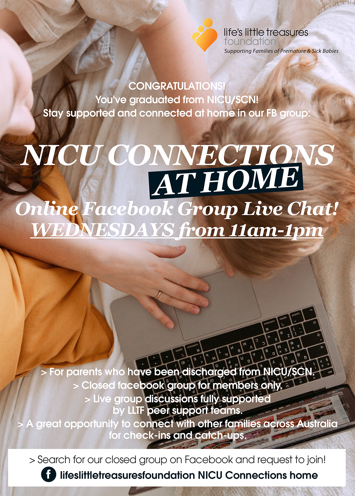 NICU Connections In Hospital/At Home (Double Sided A5 Flyer)